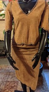 💎rare💎Vintage Judith Ann Creations beaded suede skirt set